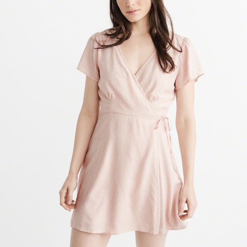 Abercrombie & Fitch Pink Floral Wrap Dress
